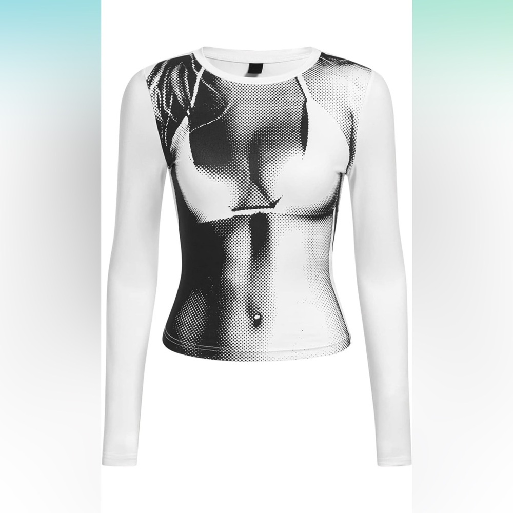 Women's 3D Body Print Crop Top